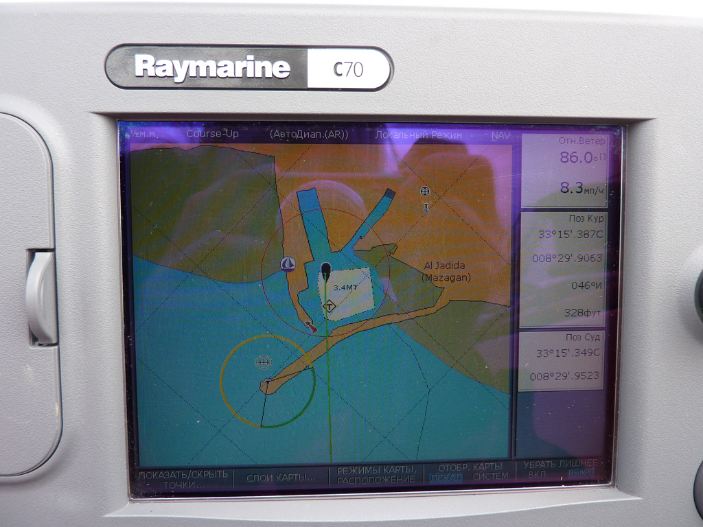 Navigation by GLONASS on Yacht Delta along the Coast of Morocco